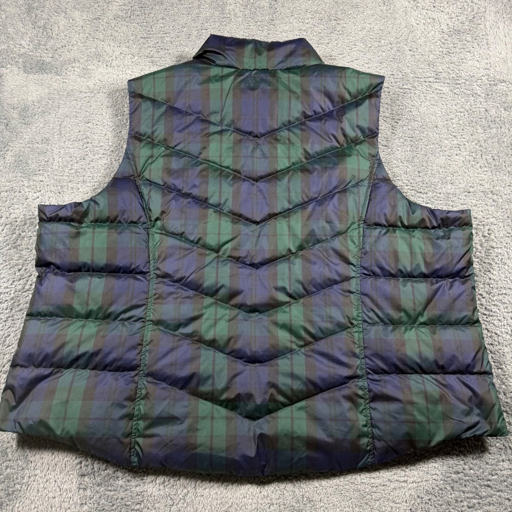 Lands End Black Watch Plaid Down Puffer Vest Full Zip Multicolor Size 3XL - Picture 4 of 8